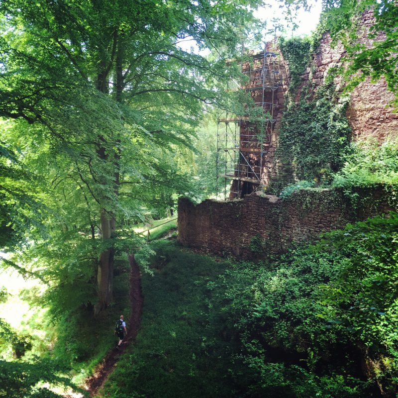 Der hintere Zugang zur Burgruine Wildenstein ist steil und schmal.