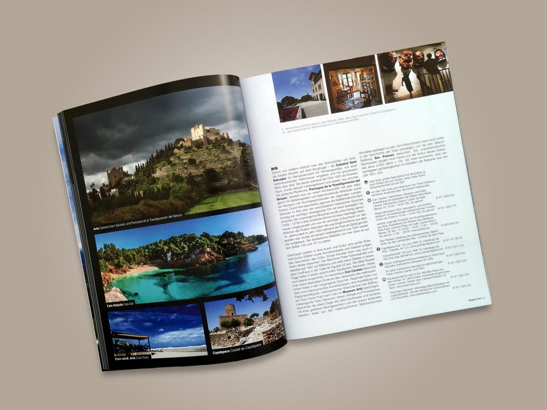 Doppelseite aus dem Magazin „Mallorcas Schöne Seiten“ // Mit freundlicher Genehmigung des Verlags © Stefan Loiperdinger
