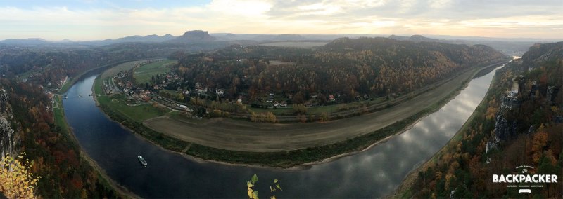 Nicht die Rheinschleife, die Elbschleife direkt vor der Bastei