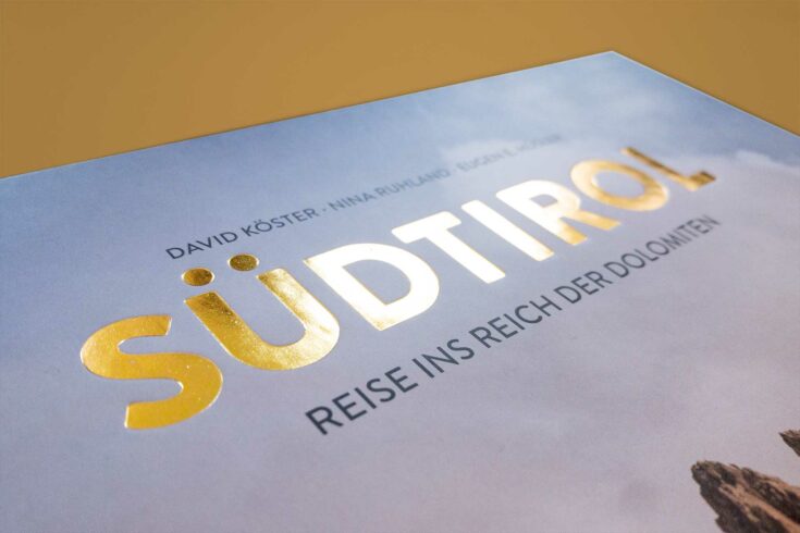 Cover vom Buch „Südtirol“ mit Goldfolie veredelt