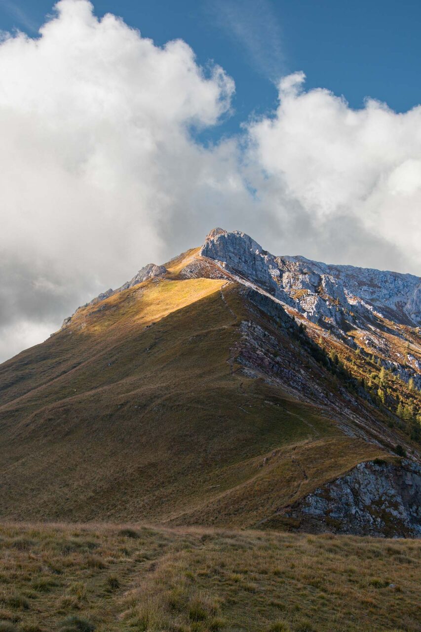 Diesen Grat entlang geht es auf den Gipfel des Cima Viezzena