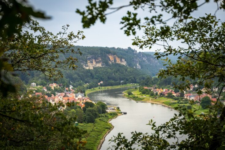 Die Stadt Wehlen an der Elbe in der Sächsischen Schweiz