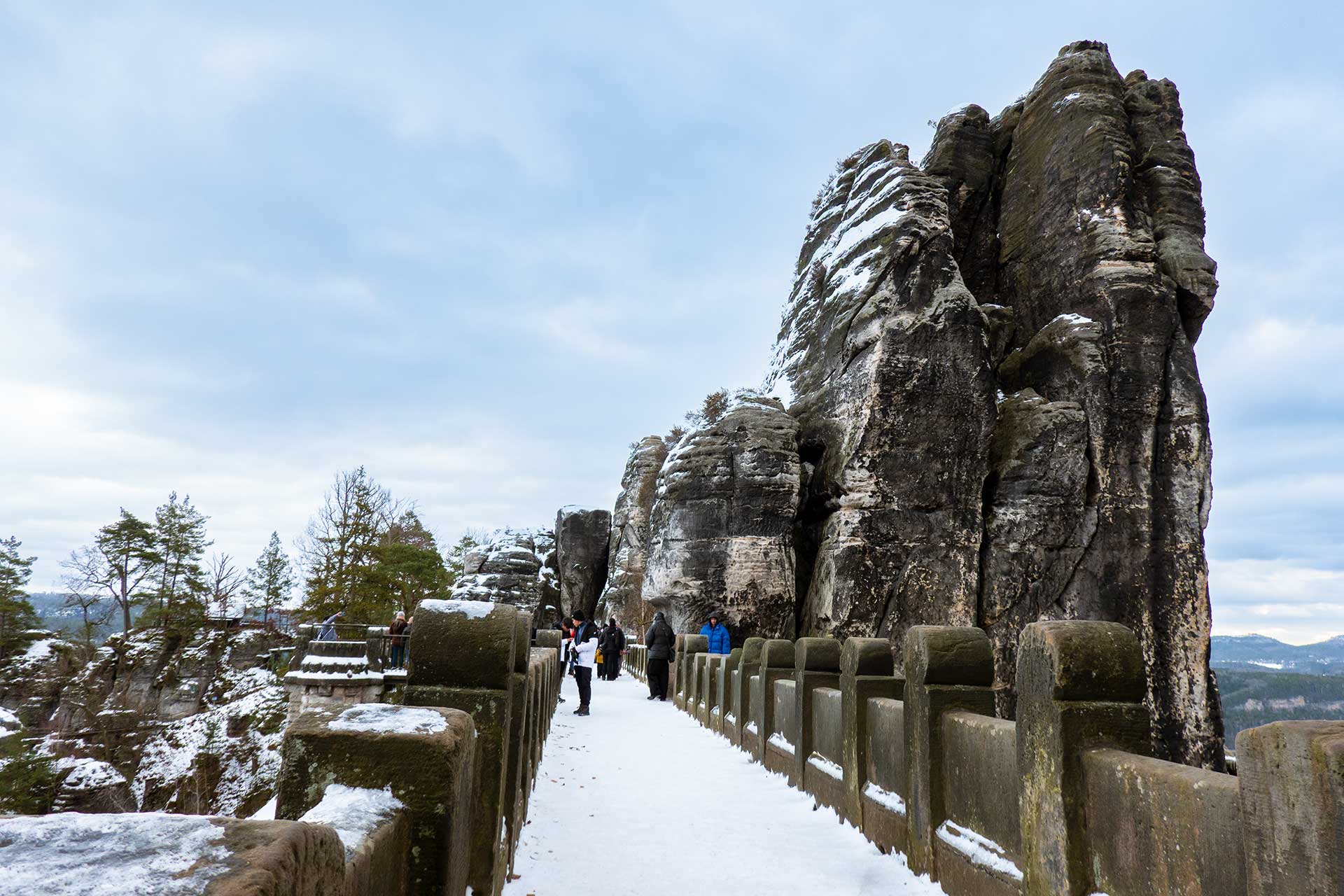 Im Winter auf der Basteibrücke